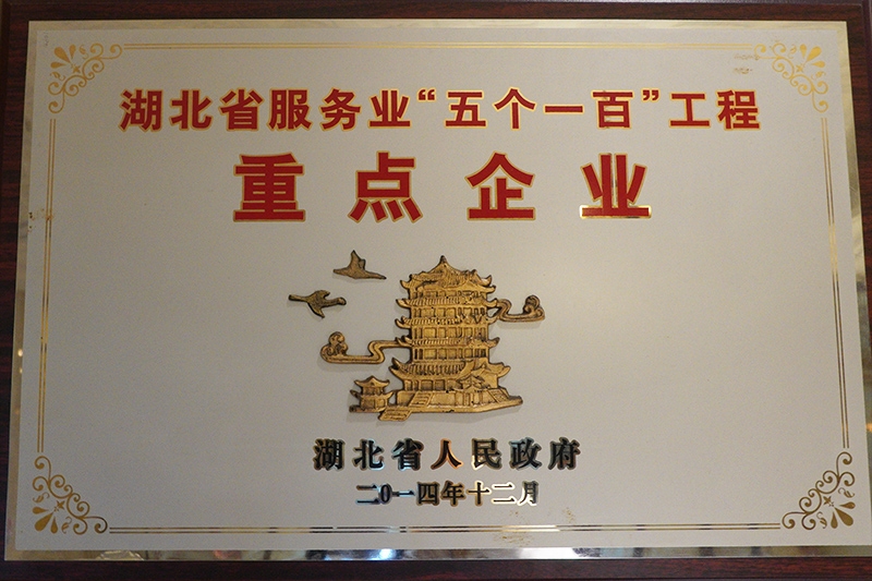 2013年东方国酒被湖北省政府评为五个一百“重点企业”